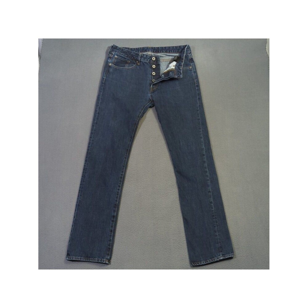 G Star Raw Jeans Men's 33x34 Fits 33x32 Blue 3301 Slim Straight Button Fly Denim